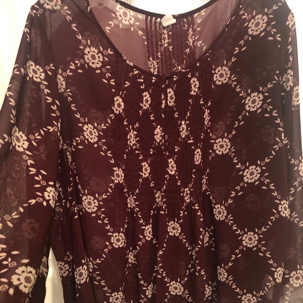 Floral Maroon Top